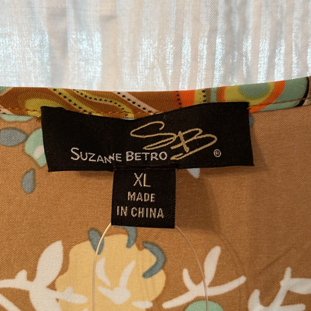NWT Suzanne Betro dress ruffles tie front size XL - Picture 5 of 12